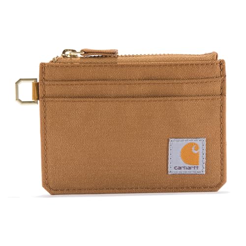 Carhartt Robuste Damen-Geldbörsen, erhältlich in Mehreren Stilen und Farben, Nylon-Ente mit Reißverschluss, Braun, Einheitsgröße