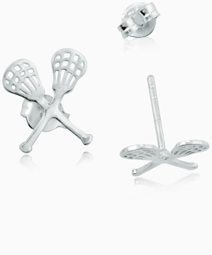 ChalkTalkSPORTS Mini Girls Lacrosse Stick Earrings - Lacrosse Jewelry - Sterling Silver