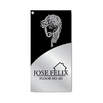 CRAFTEEZY Customised Name Plate For Home Entrance Acyrlic Laminated & 3D Outdoor Home Wall Decor (12 x 6 Inch)