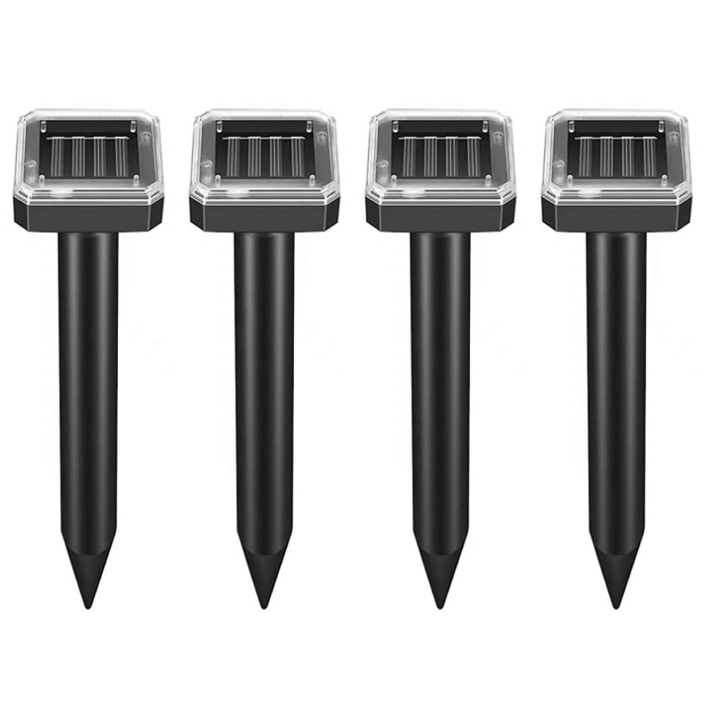 4X Repelente Solar para Topos, Ahuyentador de, Repelente de Hormigas Reina para jardín y Camping, Gopher, de Serpientes, Gopher y Otros Repelentes de Topos -Black