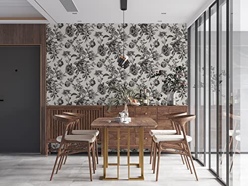 Livingwalls My Home My Spa 387002 Non-Woven Wallpaper Floral 10.05 x 0.53 m Made in Germany, Black, Pearl White, 53 x 1005 cm - Image 2