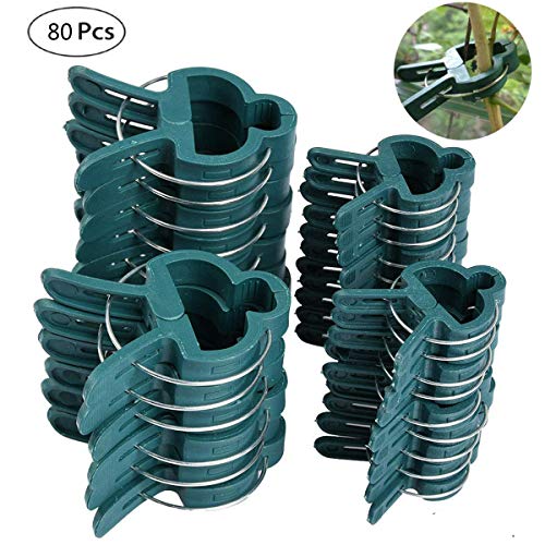 mengger Clip per Piante 80 PCS rampicanti Giardino in plastica mollette Supporto Ausilio Piante Piccole e Grandi Ideali per Fissare Le Viti Verdure Pomodori alle Canne di Supporto