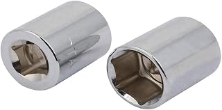 New Lon0167 1/2-inch Square Drive 13/16-inch 6 Point Impact Socket Silver Tone 2pcs(1/2-Zoll-Square-Laufwerk 13/16-Zoll-6-Punkt-Stecksockel Silberfarbton 2St