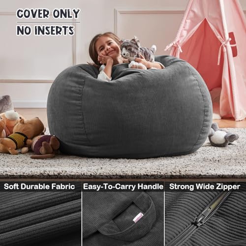 Nobildonna Sitzsackstuhl für Kinder und Erwachsene, nur Bezug (Keine Füllung) für Sofa-Stofftiere, 110 x 89 cm