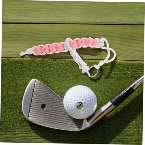 Pulsera contador de golpes de golf con cuentas brillantes rosa miniatura 7