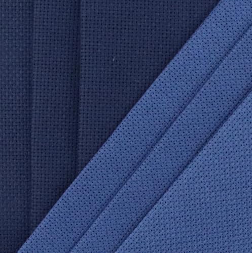 Image of KCS 4 /6 pc of 12 inch x 18 inch 18 Count Cotton Aida Cloth Cross Stitch Fabric (6 pc, Jeans Blue+Navy Blue)