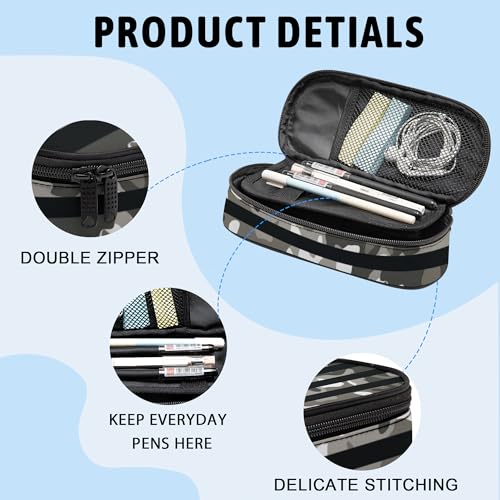 Image of Flag Pencil Case, Large Capacity Pen Pencil Case for Boys Girls Teen, Kids 3 Compartments Multifunction Pencil Box with Zipper Organizer, Pencil Pouch for Back to School Students