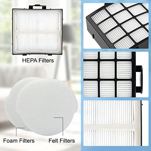 SmartMaster Upright Vacuum Filters for Shark NZ850UK NZ850UKT, Upright Vacuums Cleaner for Shark NZ850UK NZ850UKT, Replacement Filter Set 1 HEPA Filters, 2 Filters Foam & 2 Felt Filters