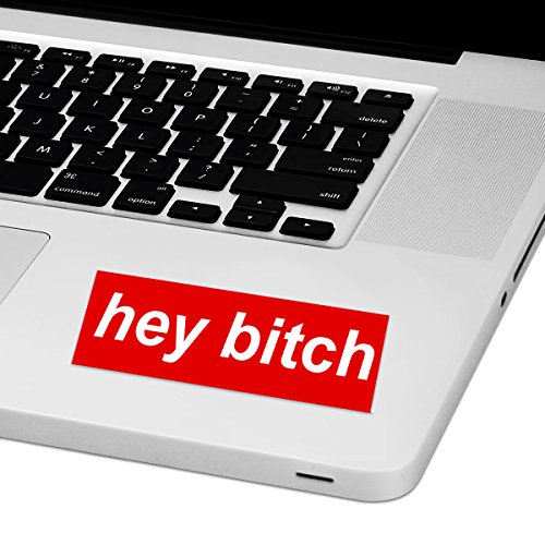 Hey Bitch Laptop Trackpad Sticker 1.5" Tall x 4" Wide