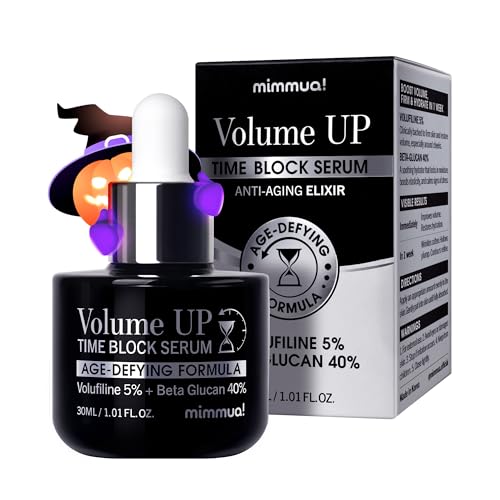 Volume Up Time Block Serum | 5% Volufiline + 40% Beta Glucan | Plumps Wrinkles by Stimulating Fat Cell Production | Great for Undereye, Forehead, Frown Line & Neck Wrinkles | 30ml / 1.01 FL OZ