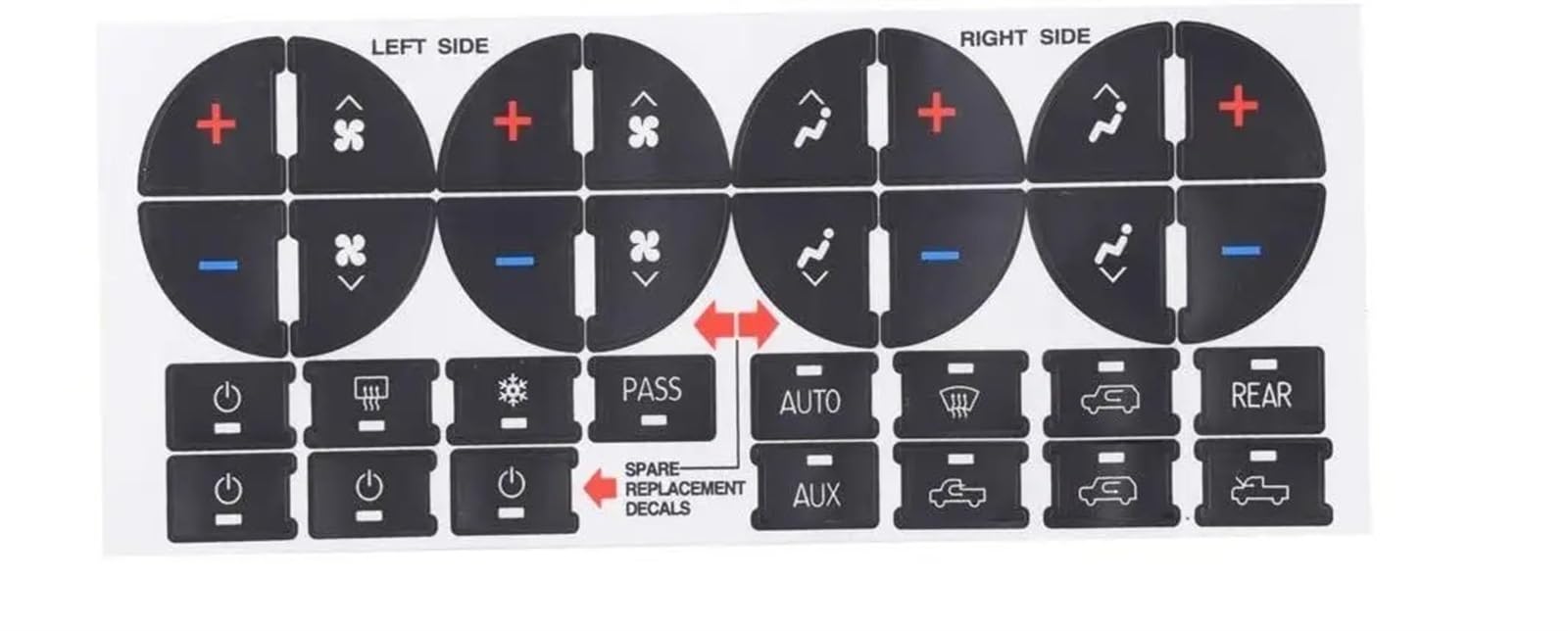 Boutons commande climatisation GMC Sierra autocollants réparation tableau de bord Denali - 7