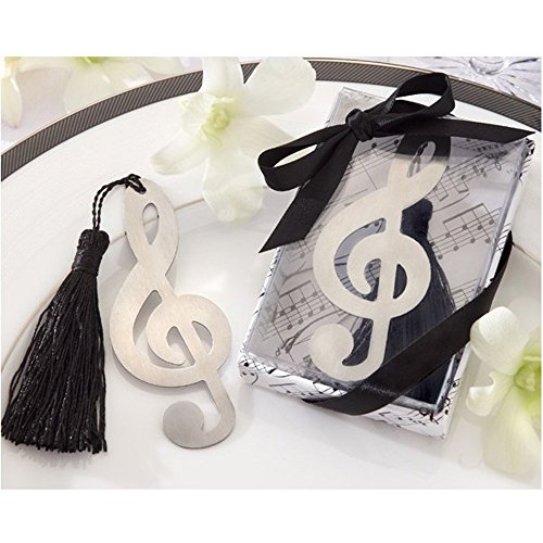 Fascola Pack Of 10 Hollow Musical Notes Bookmarks Metal With Mini Greeting Cards Tassels Pendant Gifts Wedding Favors #TOP1