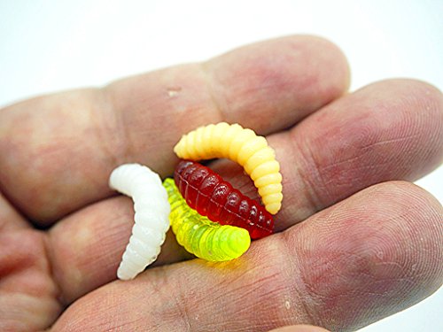 Toasis Soft Plastic Fishing Wax Worms Artificial Bee Moth Silicone Larva Wiggler Glow Maggot Grub Lure Baits Pack Of 80Pcs Assorted Colors #TOP4