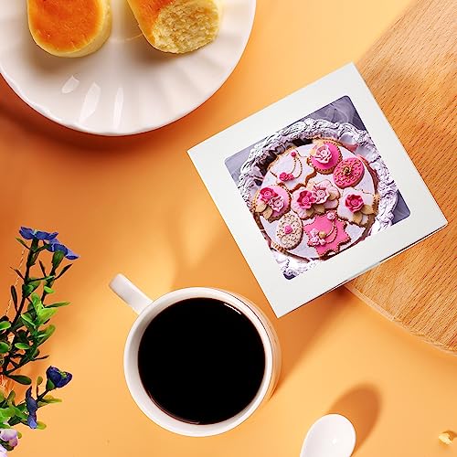 Zzrywuty White 10x10x5 Inches Cake Box with Cake Boards (60Pcs,30Pcs Boxes and 30Pcs Boards) Bakery Boxes with Clear Window for Cake,Dessert,Cookie,Birthday,Party,Wedding by Zzrywuty - Image 7