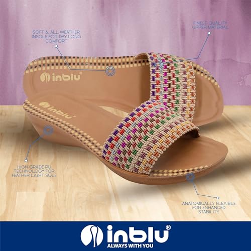 Image of inblu Stylish Fashion Slipper for Women | Comfortable | Lightweight | Anti Skid | Casual Office Footwear (SP41 BLACK)