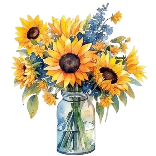 HKLIOPU Stamped Sunflower Cross Stitch Kit