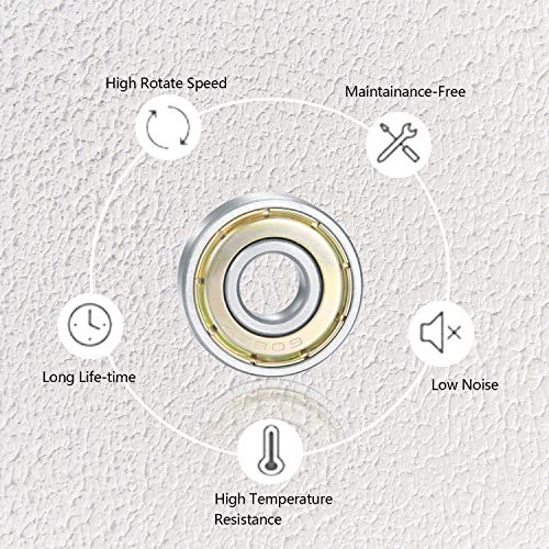 Skateboard-Kugellager, 608ZZ, doppelt geschirmte Kugellager, kleine Kugellager, Ersatzteile für Longboard-Rollschuhe (Silber), 20 Stück