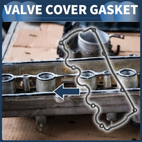 Image of Valve Cover Gasket, Cylinder Head Valve Seal Gasket No.2244122013 for Hyundai Accent 1995-2002 for Hyundai Scoupe 1994 Black, Rocker Cover Gasket 1 Pc