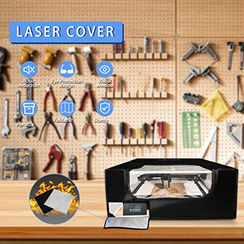 longer Laser Engraver Enclosure with Vent, Large Size 27.5 x 27.5 x 13 inchesLaser Engraving Machine Protective Cover with Eye Protection, Insulates Against Fumes and Odors by Longer - Image 5