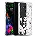 GREATRULY Floral Clear Pretty Phone Case for LG G8 ThinQ (2019 Release) for Women Girls,Flower Design Transparent Slim Soft Drop Proof TPU Bumper Cushion Silicone Cover Shell,FL-T