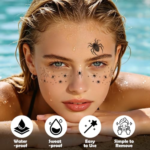 43 Styles Halloween Freckles Temporary Tattoos for Women Makeup Costumes - image 6