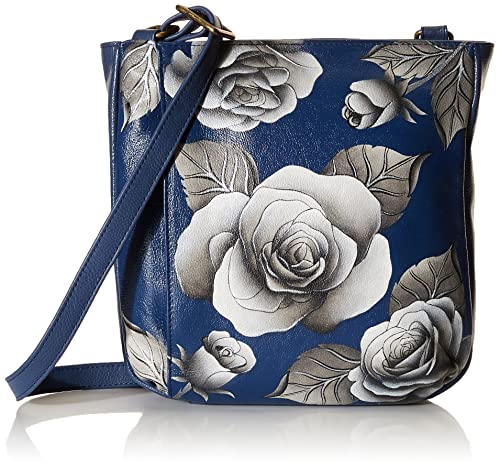 Anna by Anuschka Women's Genuine Leather Medium Crossbody | Hand Painted Original Artwork