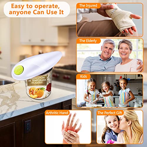 Electric Can Opener, Open Your Cans with A Simple Push of Button, Electric Can Openers For Kitchen Elderly Arthritis Patients, Handheld Can opener Electric, Automatic Can Opener Without A Sharp Edge