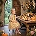 Otter MOMO Toddler/Little Girls Mary Jane Ballerina Flats Shoes Slip-on School Party Gold Dress Shoes Size 4
