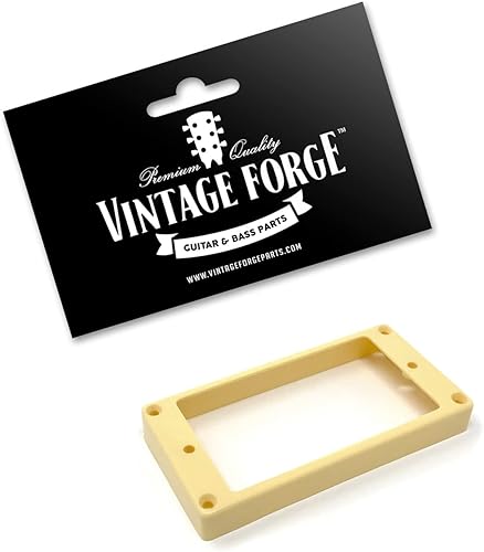 Miniatura 5 de Anillo de montaje para pastillas Humbucker de fondo plano color crema inclinado (0.433 in-0.472 in) compatible con Epiphone Guitars HR140F-CRM