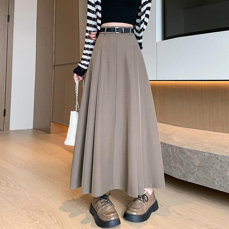 Women's Autumn and Winter Pleated High-Waisted Midi Skirt, Suit Skirt2