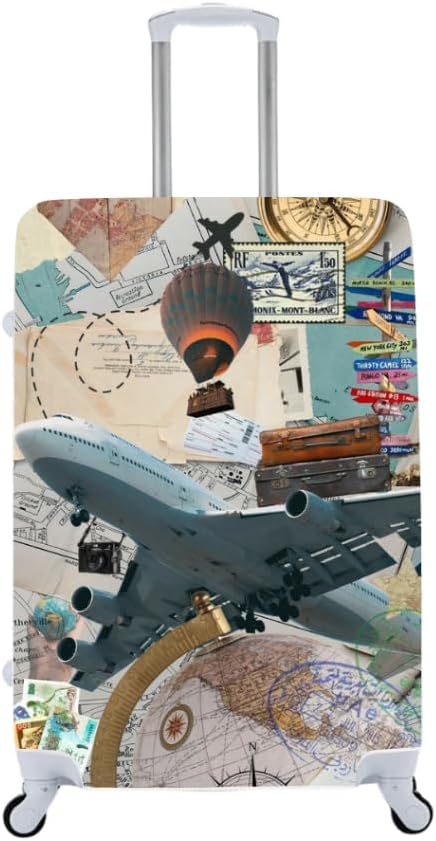 Capa De Mala Elástica Protetora Reutilizável Para Viagens Aéreas Capa Mala Proteção Estilo E Praticidade(Tema Viagens 04,M=23kg)