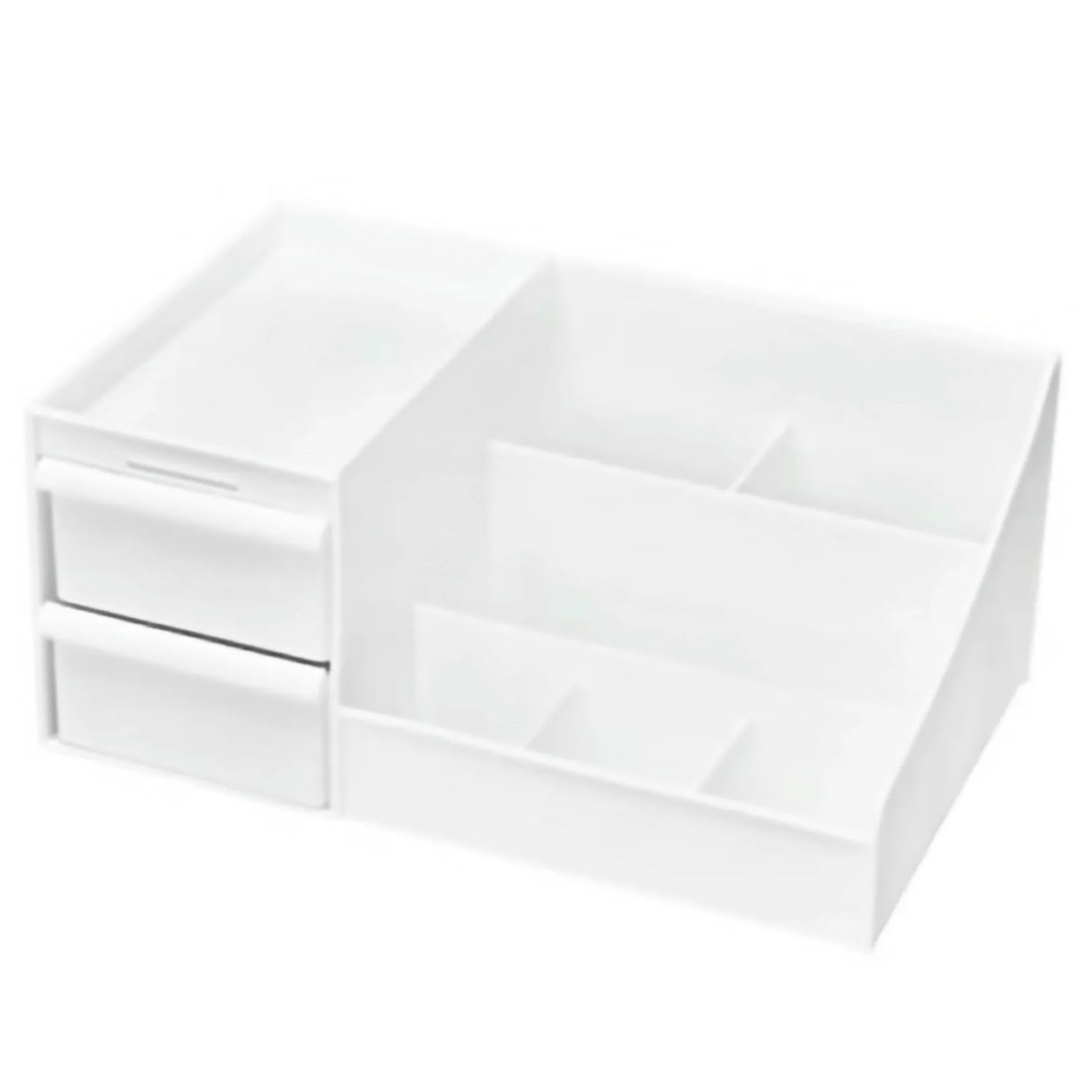 Rangement maquillage en plastique pour comptoir salle bain et commode ordonnée