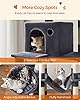Feandrea Cat Tree, 81.1-Inch Large Cat Tower with 13 Scratching Posts, 2 Perches, 2 Caves, Basket, Hammock, Pompoms, Multi-Level Plush Cat Condo for Indoor Cats, Smoky Gray UPCT190G01 #3