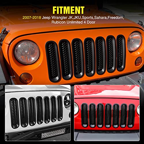 Nilight Grill Clip-in Mesh Inserts Guard for Wrangler JK 2007-2017 by Nilight - Image 6