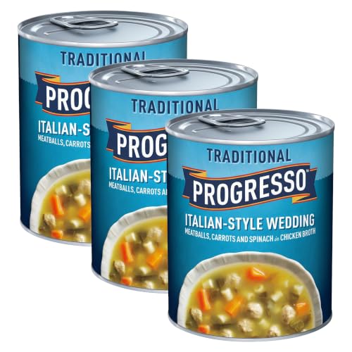 Progresso Italian-Style Wedding Soup, Traditional Canned Soup, 18.5 oz (Pack of 3)