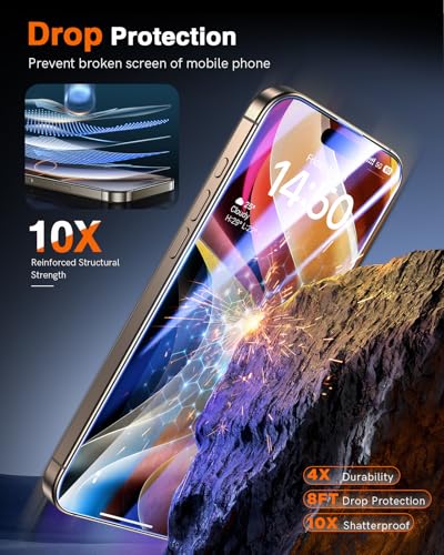 Image of LK 2 Pack for iPhone 17 /17 Pro / 16 Pro Screen Protector Tempered Glass, Military Grade Shatterproof [Auto Dust-Elimination, 0 Dust & Bubbles] Anti-Scratch, Max Coverge Screen Protector