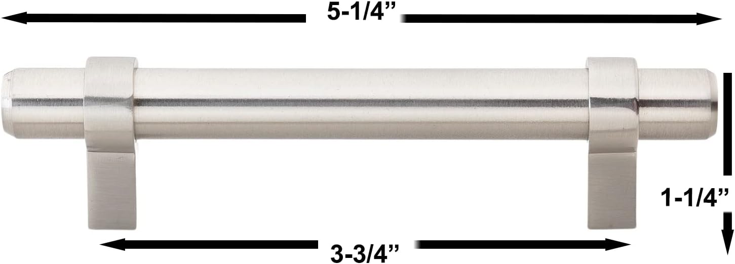 GlideRite Hardware 4006-96-MB-10-3-3/4” CC Euro Solid Bar Pulls, Matte Black, Pack of 10