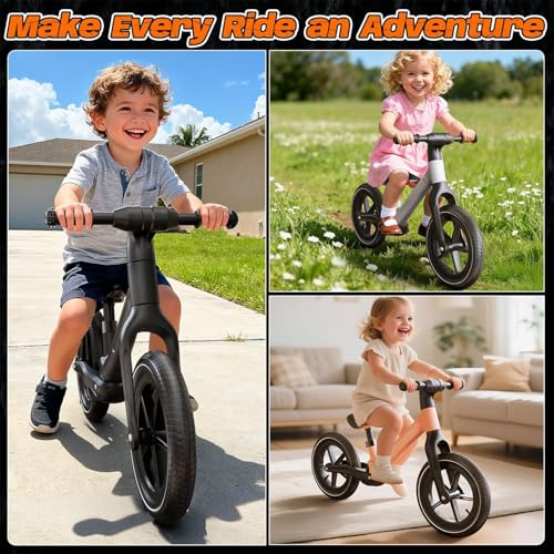 Image of Toddler Balance 12 inch Sport Bike - No Pedal Balance Bicycle for Kids 1 to 4 Years, Gift for Boys Girls, Mini Grips & Flat-Free Tires - Tool-Free Assembly & Adjustments