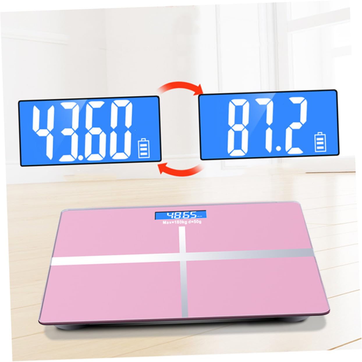 Bilancia Elettronica Digitale e Design Unico Vetro Temperato Ricaricabile USB Accensione Automatica e Controllo Peso Corpo per Uso Domestico