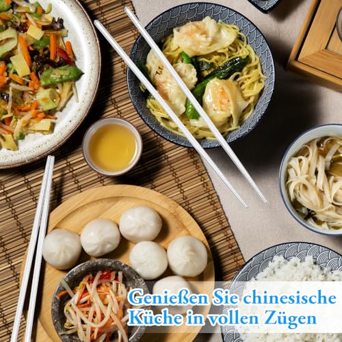 6 paia di bacchetta in metallo, argentate in acciaio inox, riutilizzabili multifunzione per uso quotidiano alimentare - immagine 4