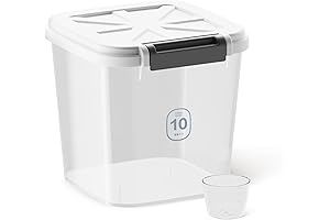 Jumbo 25 lb Flour Container with Easy Pour Spout and Measuring Scoop...