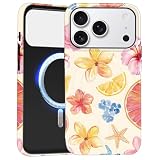 Xylota Cover Magnetica per iPhone 17 Pro Max, Aesthetic Ibisco Fiori Motivo Disegni Moda Silicone Custodia Compatibile con MagSafe, Bumper Protettiva Case Custodie per iPhone 17 Pro Max 6,6'', Oceano
