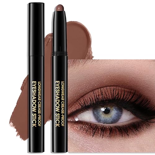 Wugbc Eyeshadow Stick Matte Eye Shadow Pencil Cream to Powder Eye Brightener Crayon Long-Lasting Crease-Proof Neutral Eyeshadow Buildable & Blendable High Pigmented Eye Liner Makeup for Women, 2 PECAN