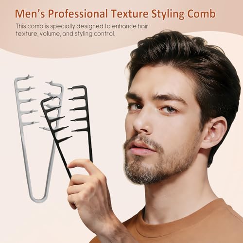 Peine Texturizador para Hombre, Dientes Anchos, Negro miniatura 4