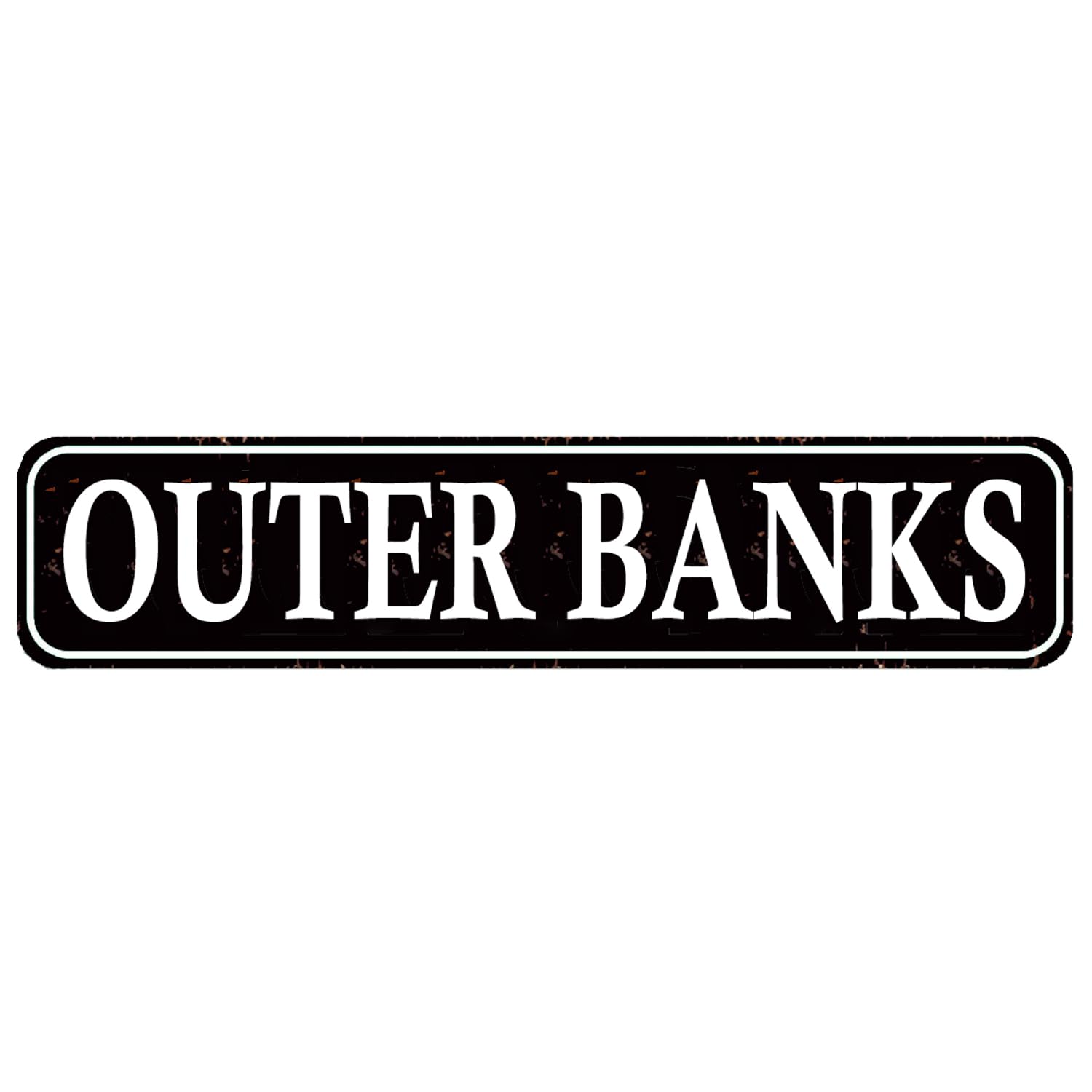 Outer Banks Street Metal Sign for Home Bar Coffee Garden Indoor Ourdoor Decor Tin Sign Black 4x16 Inch