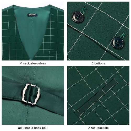 Image of Enlision Men's Suit Vest Business Formal Dress Waistcoat Solid Color Vest for Suit or Tuxedo