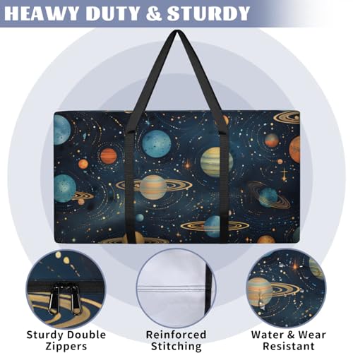 Glitter Galaxy Extra Large Moving Bags Heavy Duty Storage Bags Cartoon Galaxy Cloth Wrap Around Handles Double Zipper Reusable Convenient Foldable Storage Tote for Travel Camping Space Save3