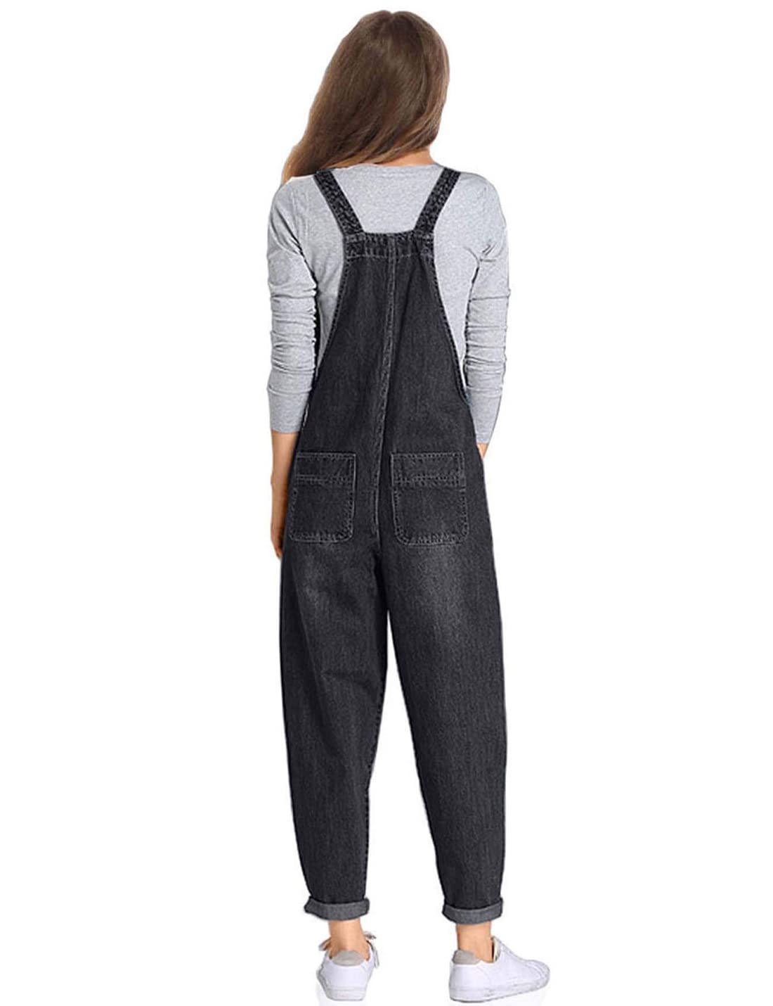 Sukany Damen Casual Baggy Denim Jeans Overalls Lose Latzhose Harem Strampler Jumpsuit Hosen