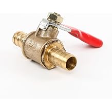 1Pcs Brass Double Head Valve With Red Handle Direct Intubation Ball valve Thread Connector Pipe Fitting Coupler Adapter,48mmX47.6mmX12mm 1Pc