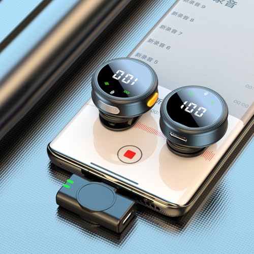 TOPDÉCORÉ Kabelloses Lavalier Mikrofon Handy, Mini Mikrofon PC & Smartphone,2.4GHz Wireless Microphone mit Rauschunterdrückung,Plug & Play Handy Mikrofon für TikTok,YouTube,Interview,Vlog